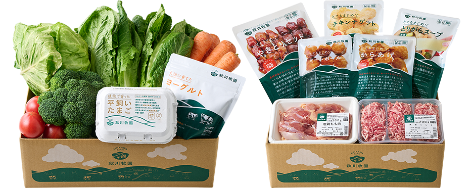 画像：段ボール箱に入ったお試しセット