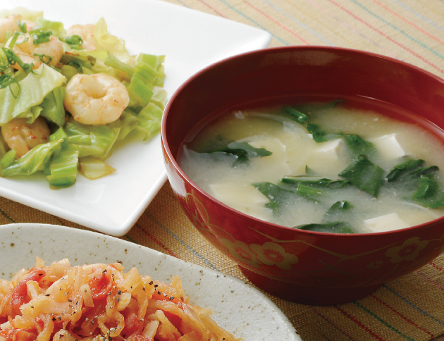 豆腐と小松菜のお味噌汁 無農薬 有機野菜 無添加食材レシピ