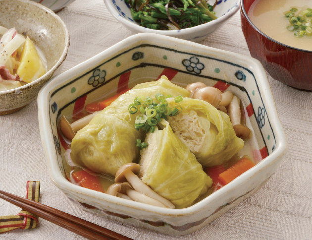 しょうが香る 和風ロールキャベツ 無農薬 有機野菜 無添加食材レシピ