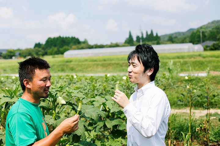 time&space、秋川牧園、au WALLET Market、オクラ、無農薬