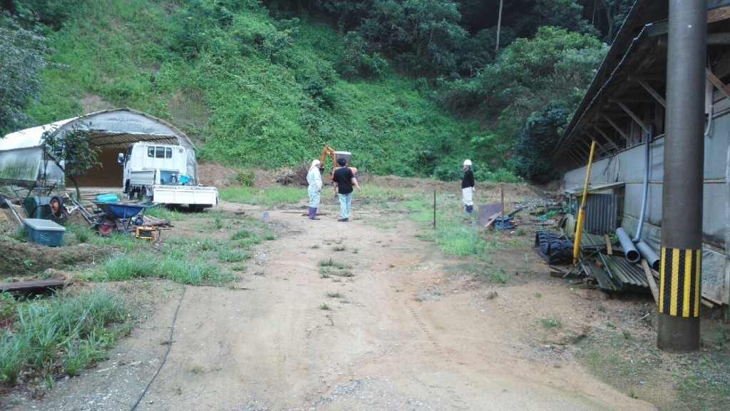 新豚舎予定地水盛遣り方