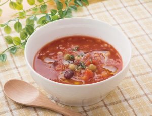 豆ともち麦入りトマトスープ 無農薬 有機野菜 無添加食材レシピ