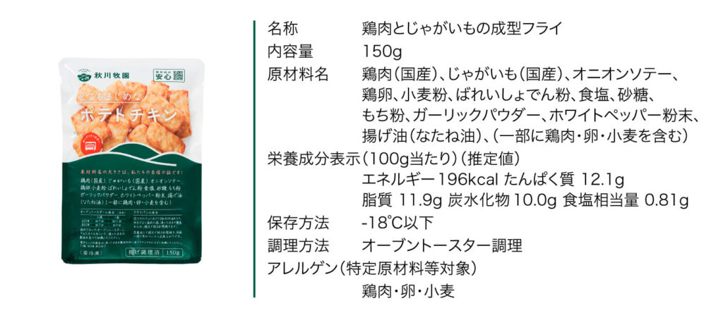 ポテトチキン原材料